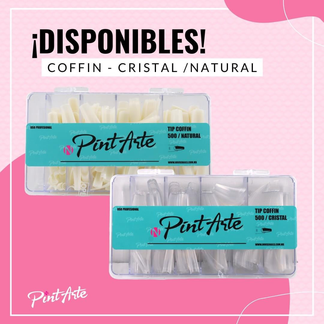 Tips Coffin Cristal caja con 500 pz PintArt Nails