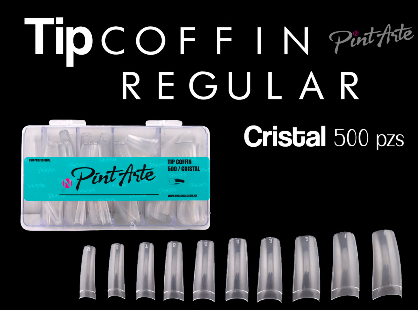TIPS Coffin CRISTARL 500 piezas PInt Art Nails (Copia)