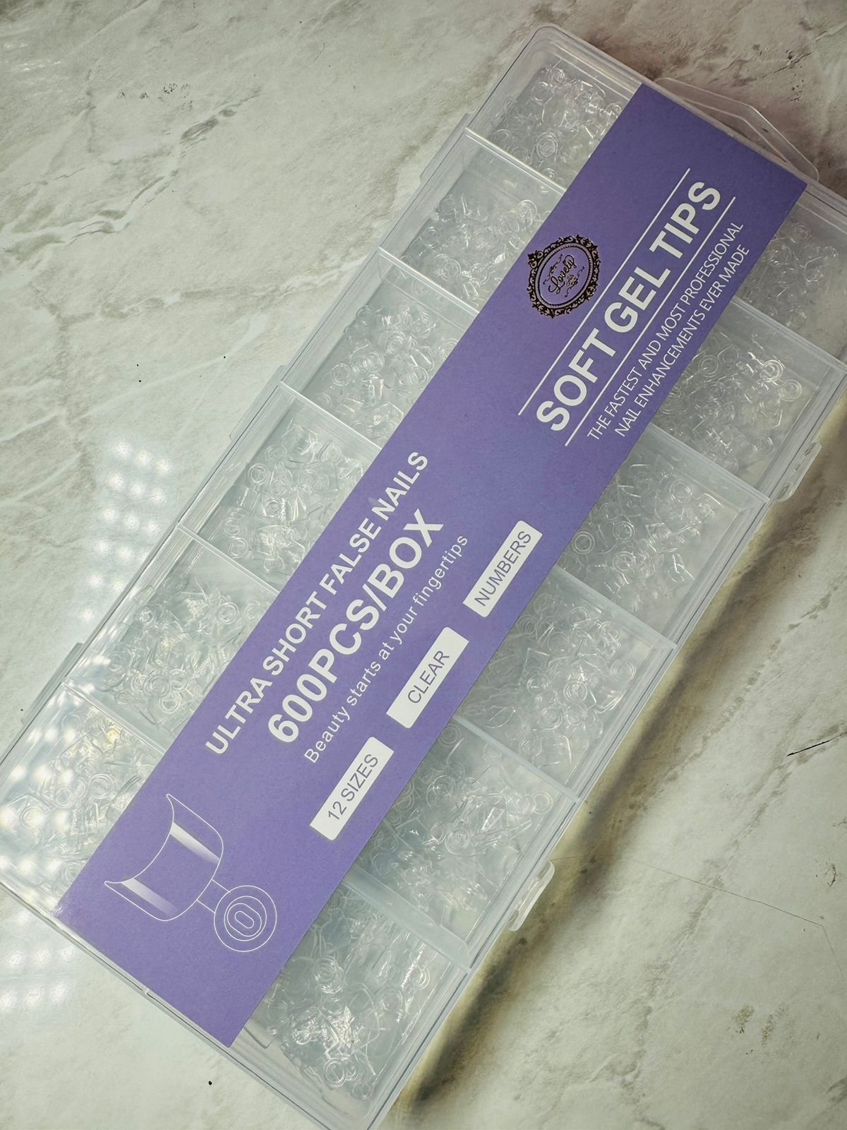 TIP SHORT GEL SQUIRCLE MORADO 600 PZ Lovely Nails