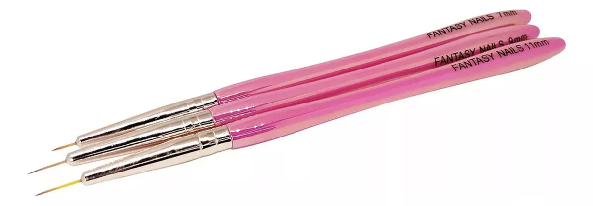 Set 3  Pinceles Liner Para Decoracion Fantasy Nails