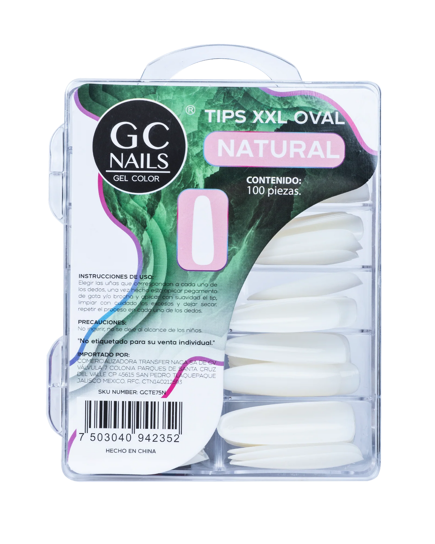 TIPS PRESS ON XXL OVAL 100PCS E75 NATURAL GC