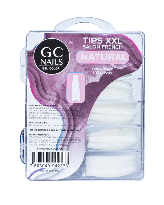 TIPS XXL SALON FRENCH 100PCS E76 NATURAL GC
