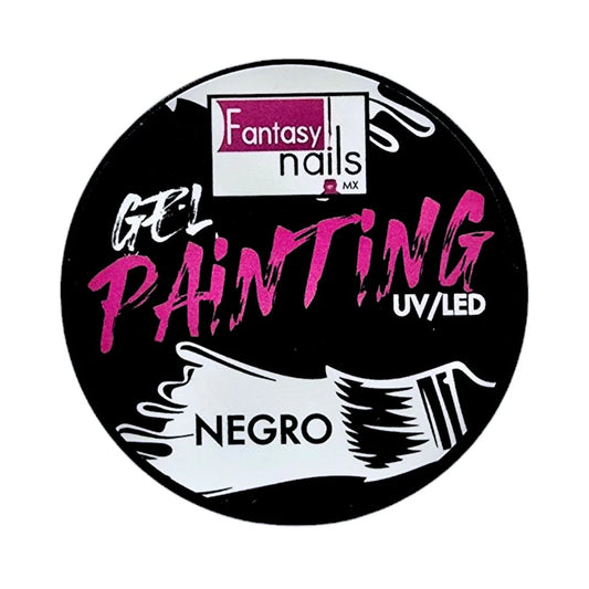 Gel Painting Black Fantasy Nails