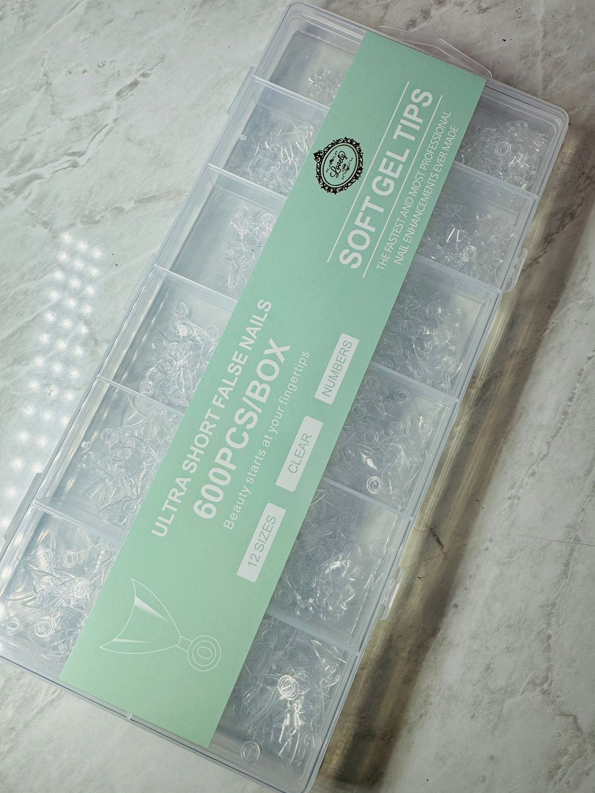 TIP SHORT GEL STILETTO VERDE 600 PZ Lovely Nails